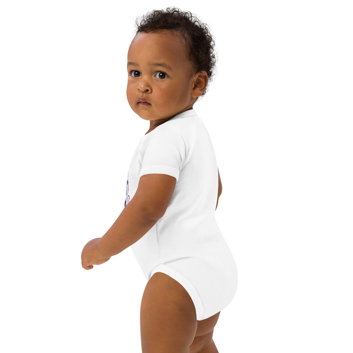 Organic 4 of July cotton baby bodysuit