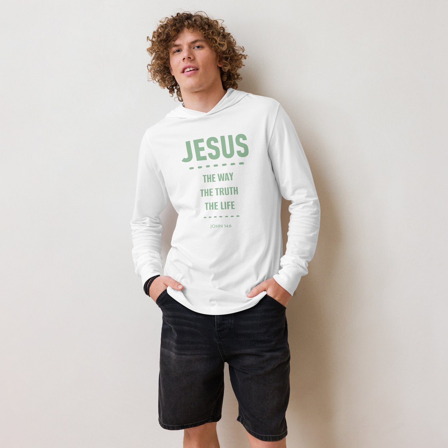 Jesus The Way Hooded long-sleeve tee