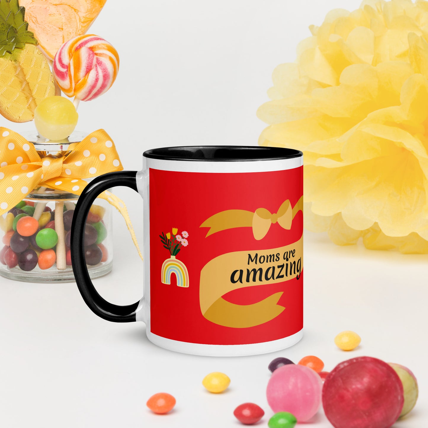 Happy Mothers Day mug with color inside