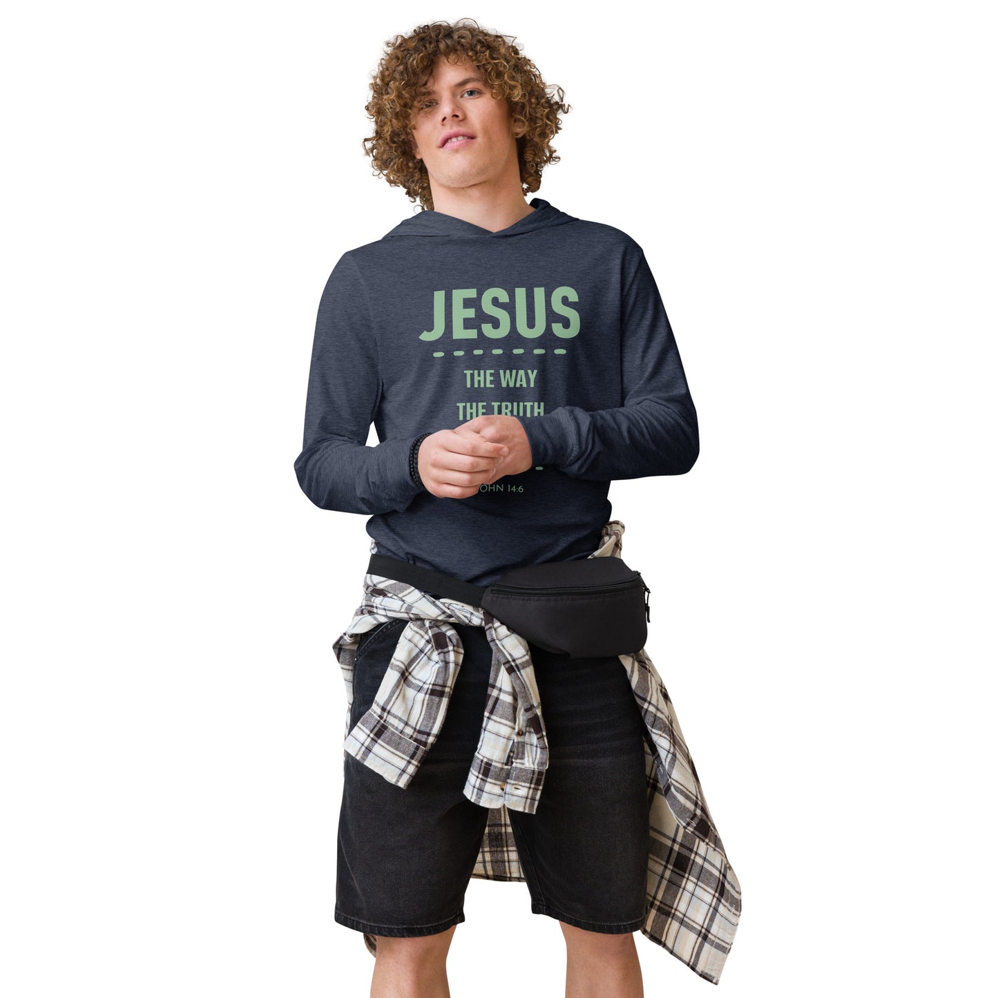 Jesus The Way Hooded long-sleeve tee