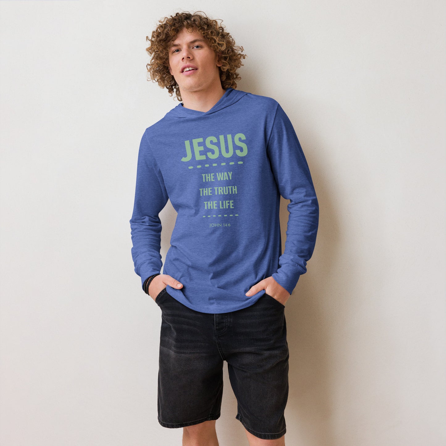 Jesus The Way Hooded long-sleeve tee